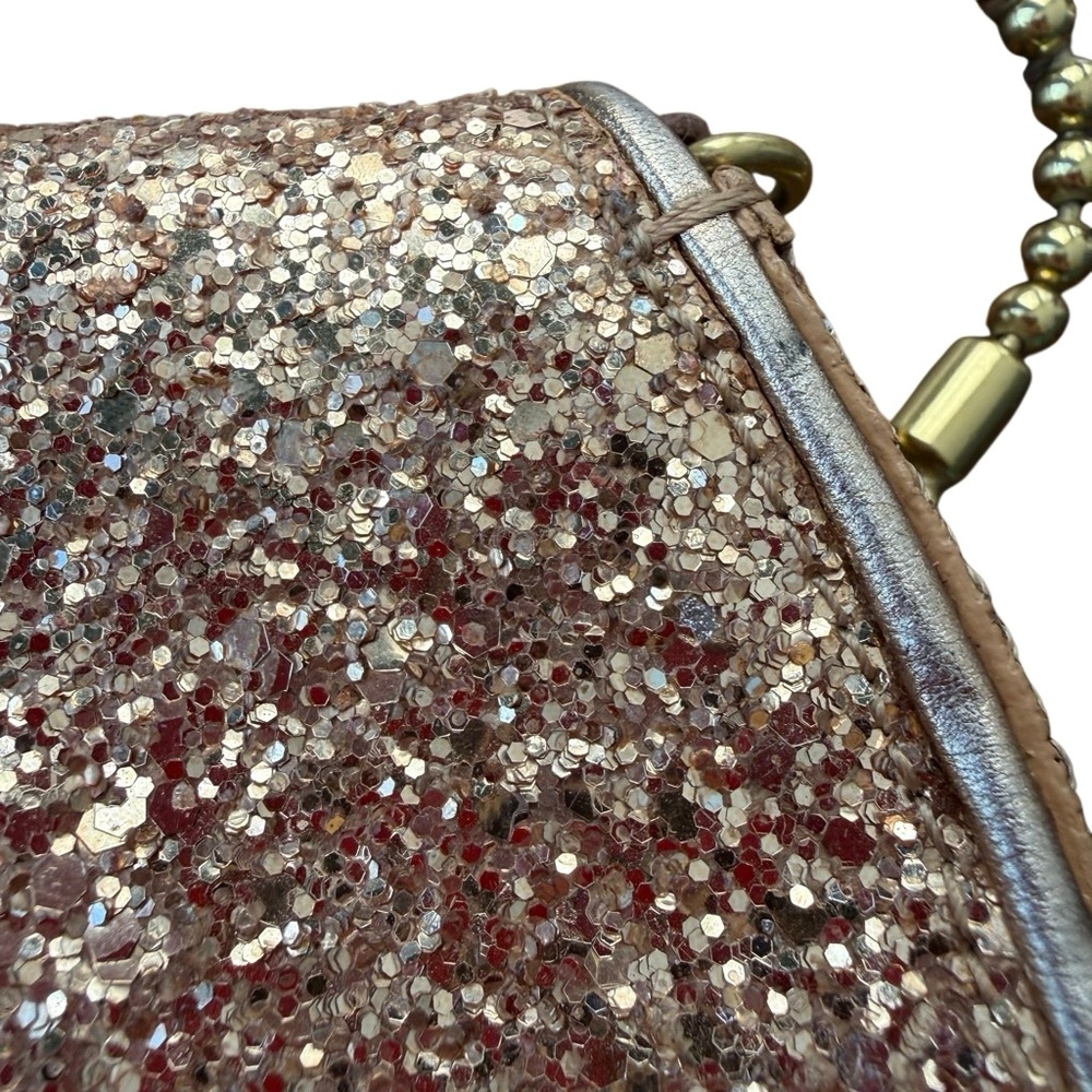 COACH POPPY Limited Edition Gold Mini Sparkling Saddle Crossbody - Picture 9 of 14